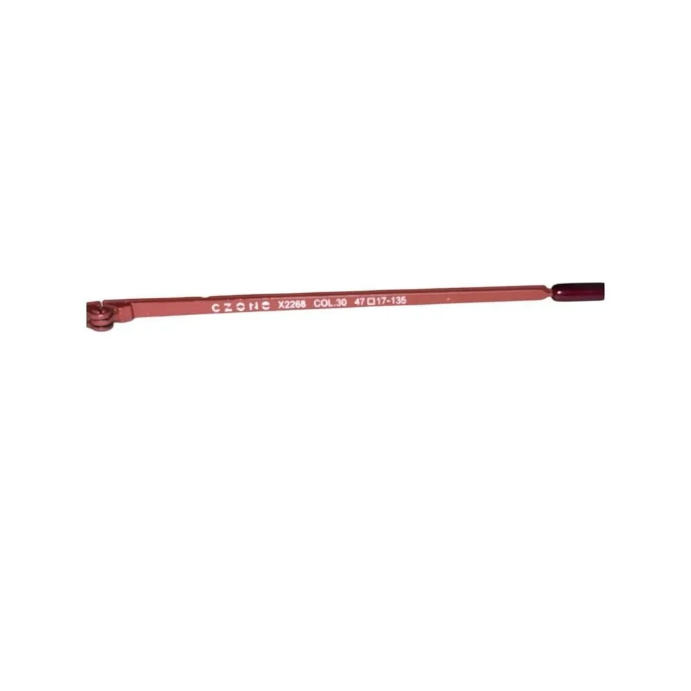 C-Zone Semi-Rimless Cat-Eye Eyeglasses Wine Red Stainless Steel Half-Rim Frames